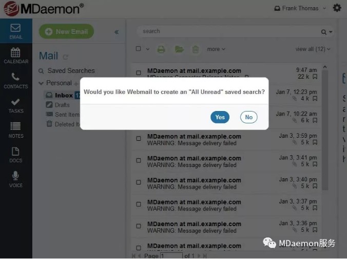 MDaemon Webmail – 已保存搜索